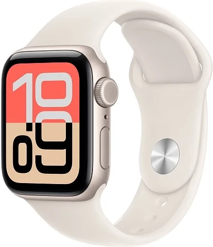 Apple Watch SE 3 (2025) 40 мм, «сияющая звезда» (Starlight)